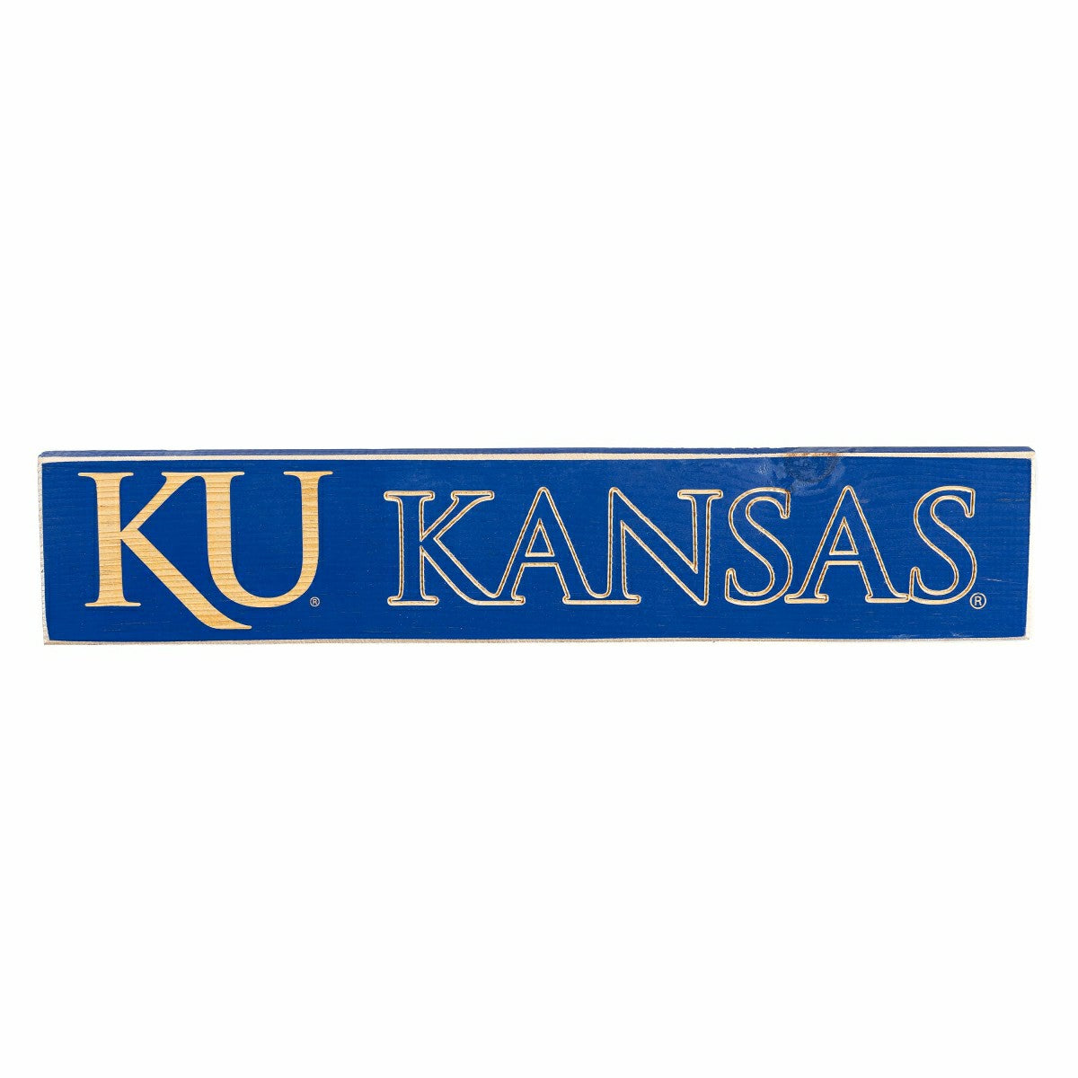 University of Kansas Engraved Wood Sign, 3.5" x 18", Collegiate, Home