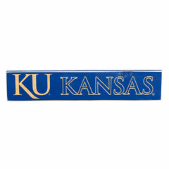 University of Kansas Engraved Wood Sign, 3.5" x 18", Collegiate, Home