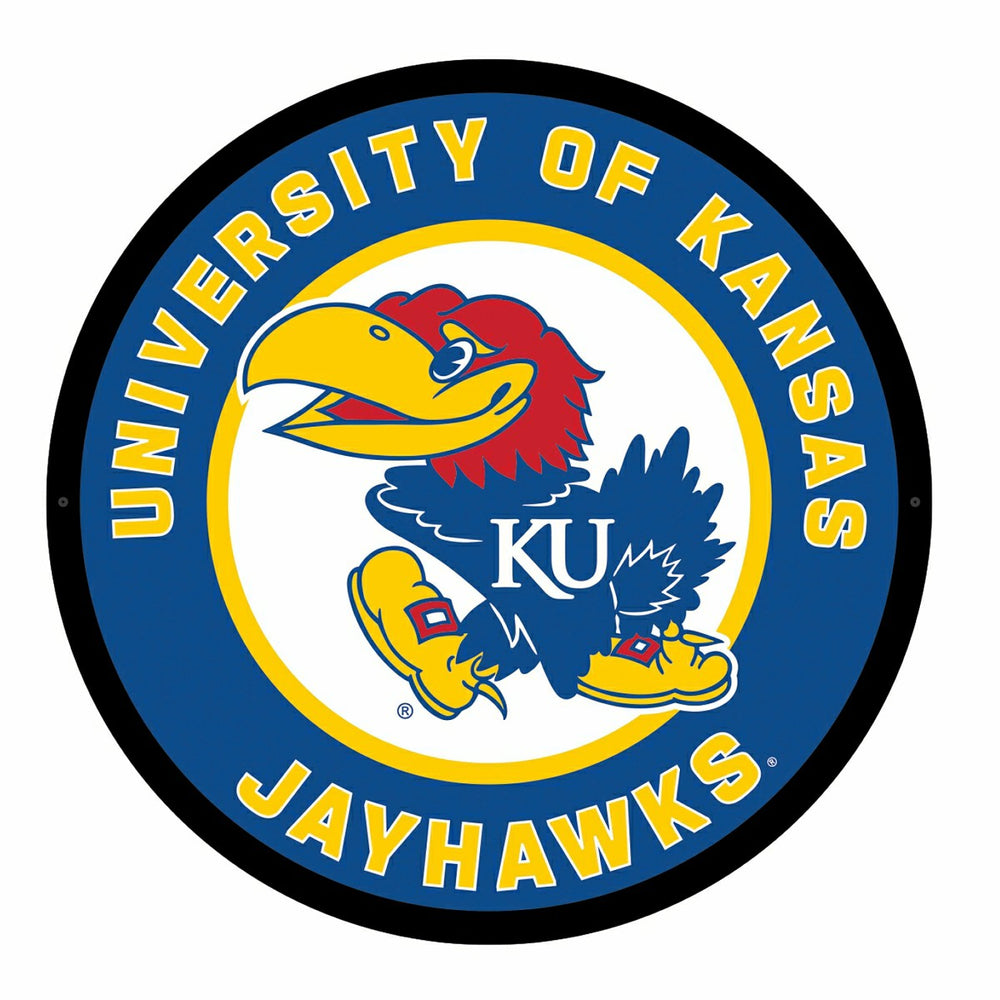 LED Wall Decor, Round, University of Kansas, Collegiate, Home