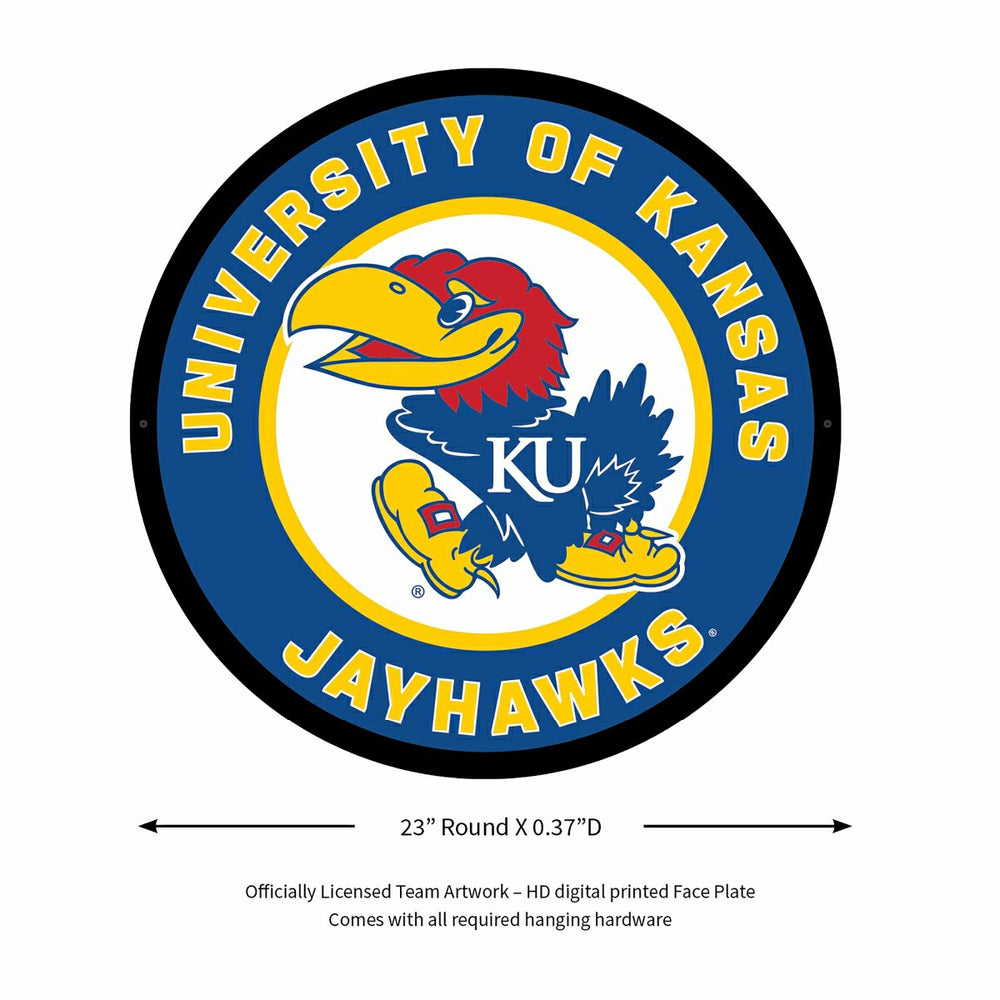 LED Wall Decor, Round, University of Kansas, Collegiate, Home