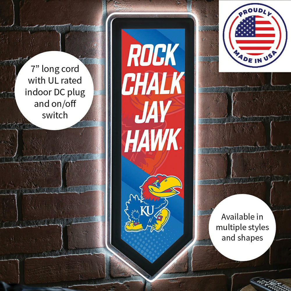 LED Wall Decor, Pennant, University of Kansas, Collegiate, Home