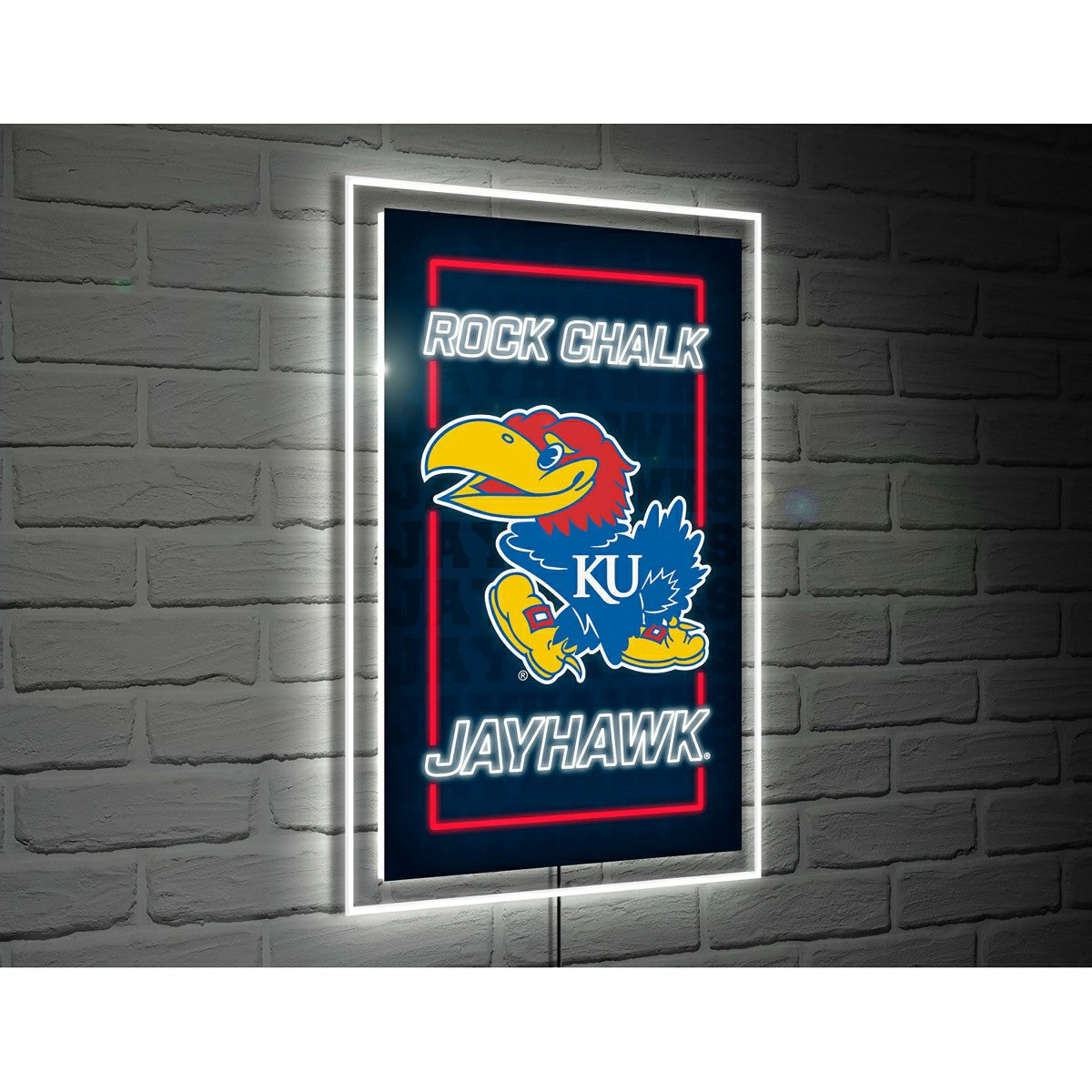 University of Kansas College Rectangle Neolite LED Decor, Collegiate, Home
