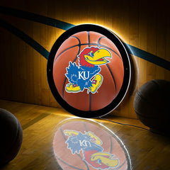LED Wall Decor, Round, Med, Kansas Basketball, Collegiate, Home