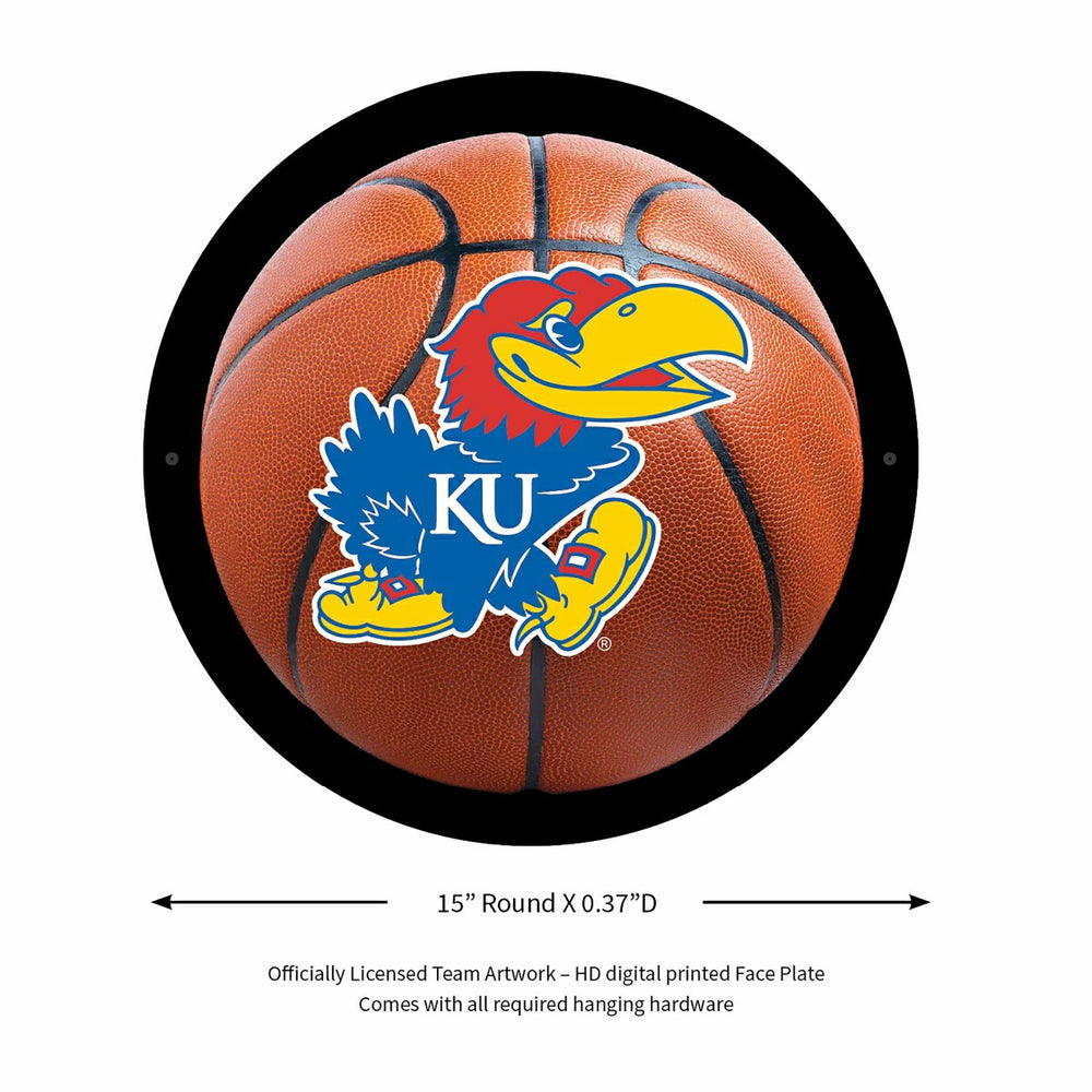 LED Wall Decor, Round, Med, Kansas Basketball, Collegiate, Home