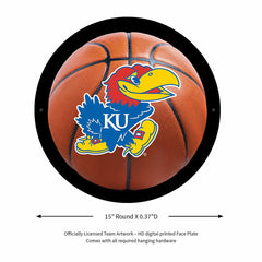 LED Wall Decor, Round, Med, Kansas Basketball, Collegiate, Home