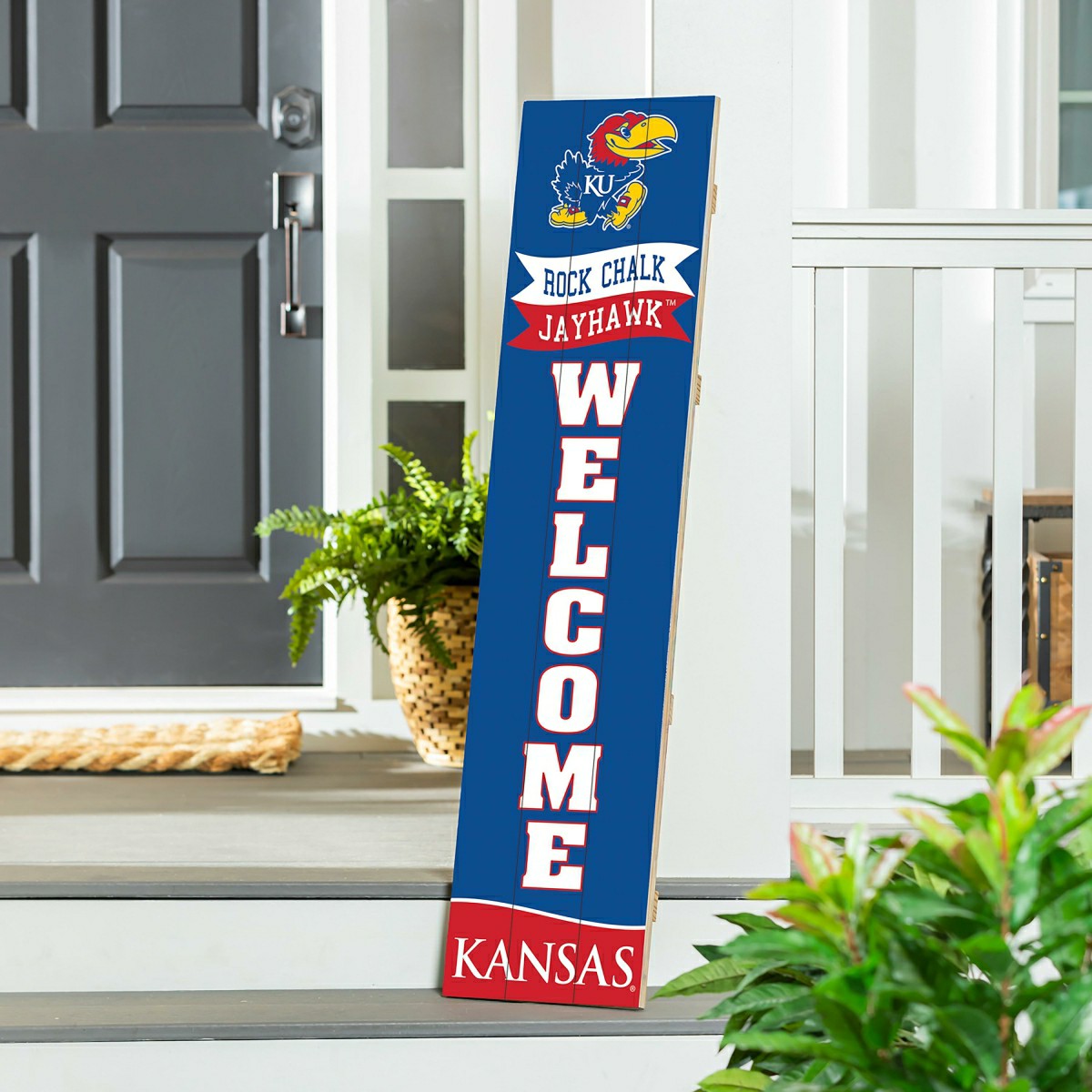 University of Kansas Large Single Sided Leaner, 46", Collegiate, Home