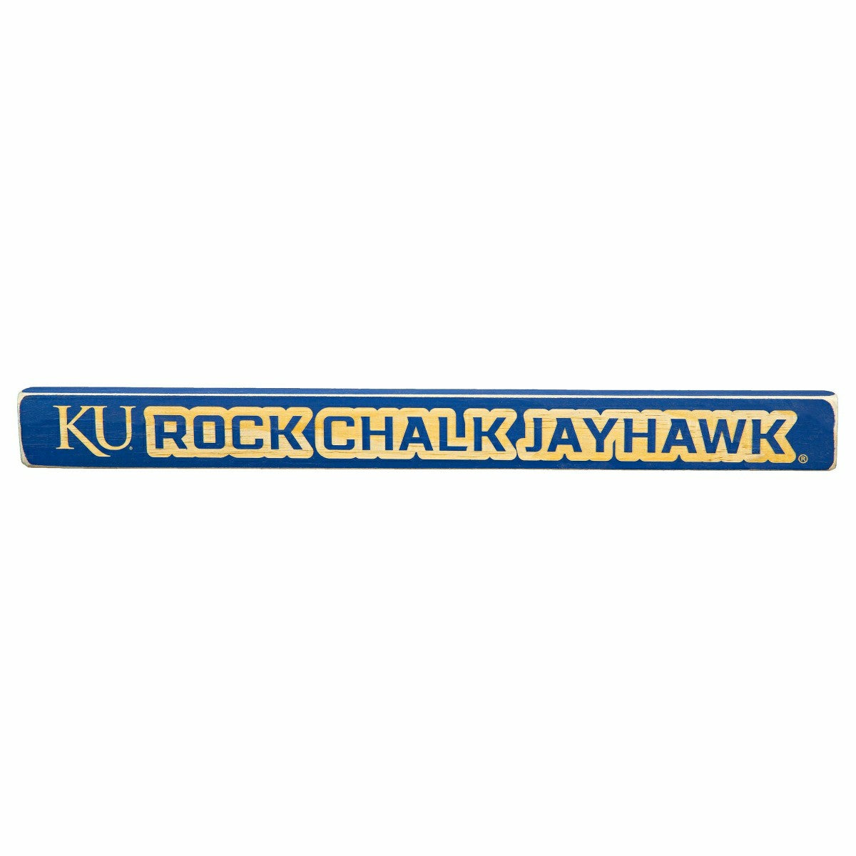 University of Kansas Engraved Wood Sign, 1.5" x 18", Collegiate, Home