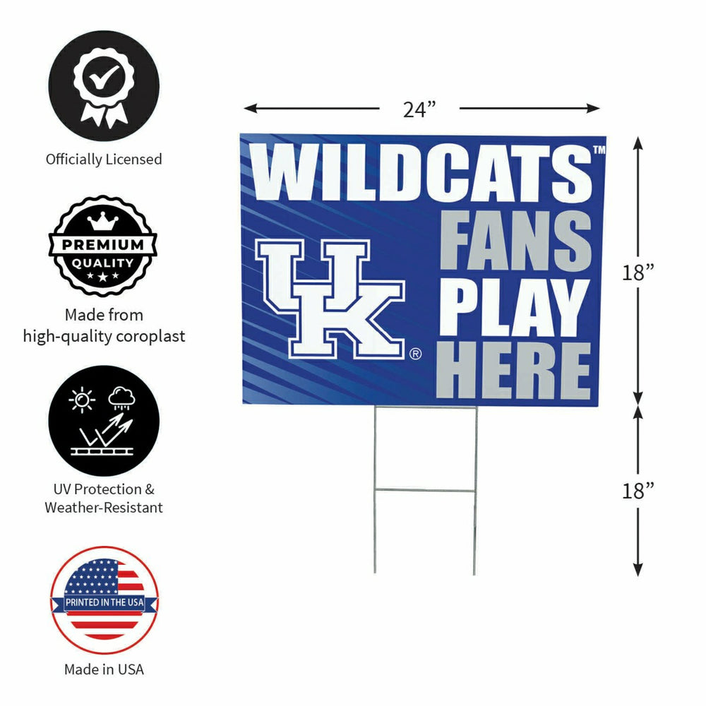University of Kentucky Coroplast Yard Sign "Fans Play Here", Collegiate, Home