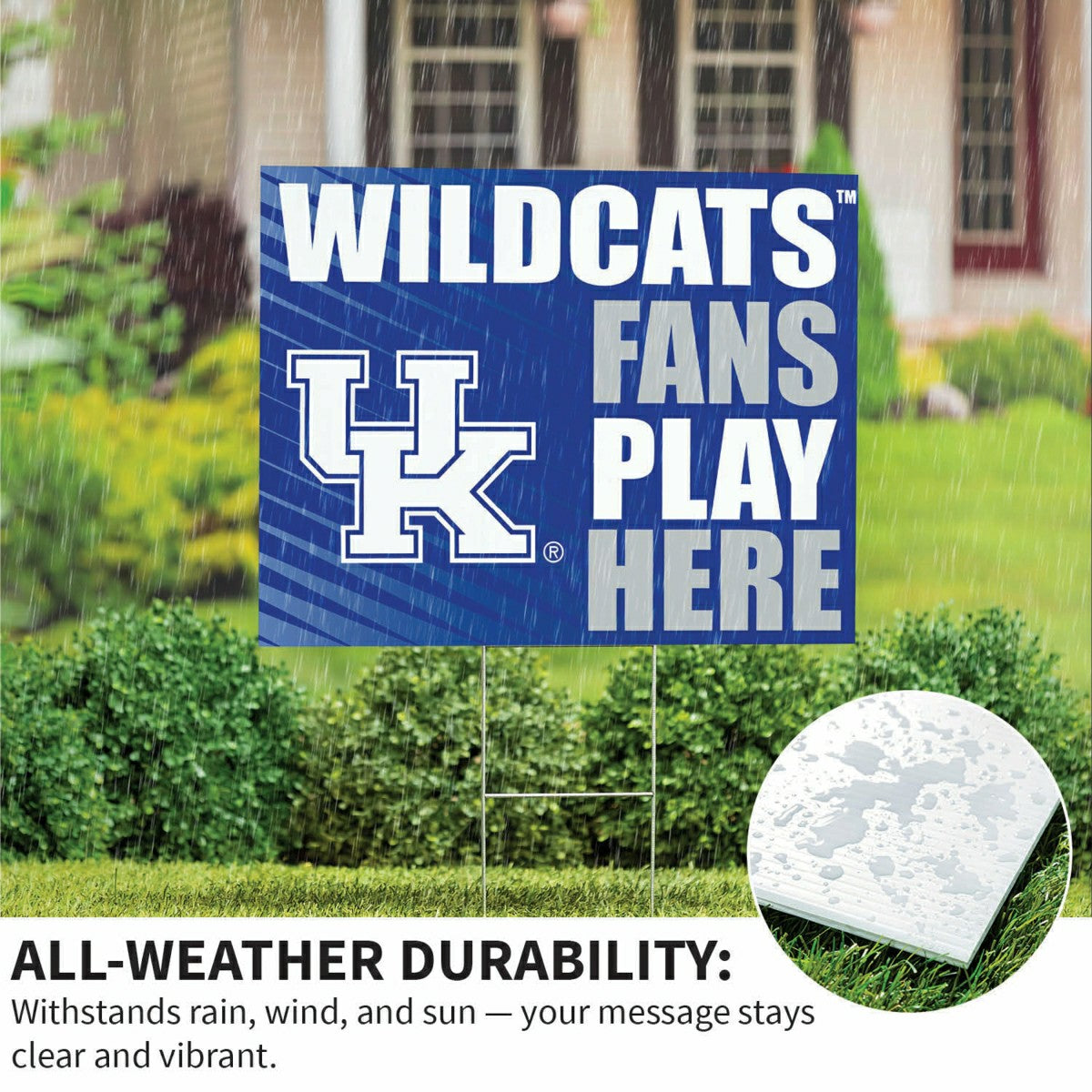 University of Kentucky Coroplast Yard Sign "Fans Play Here", Collegiate, Home