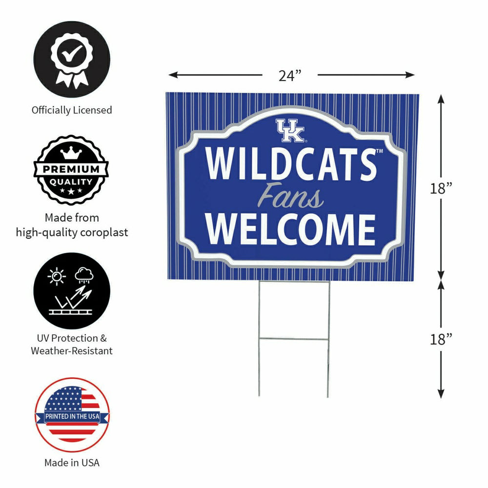 University of Kentucky Coroplast Yard Sign, "Fans Welcome", Collegiate, Home