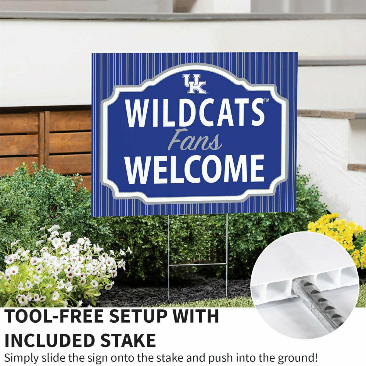 University of Kentucky Coroplast Yard Sign, "Fans Welcome", Collegiate, Home