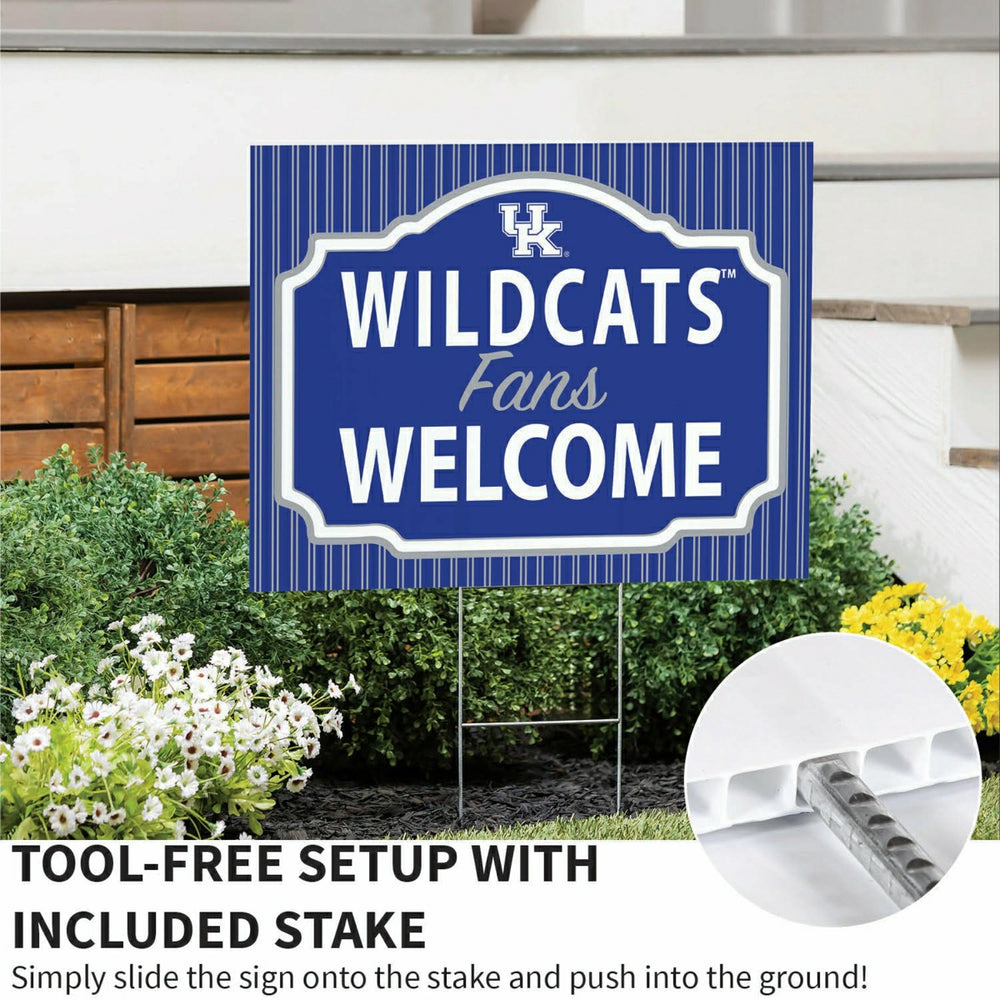 University of Kentucky Coroplast Yard Sign, "Fans Welcome", Collegiate, Home