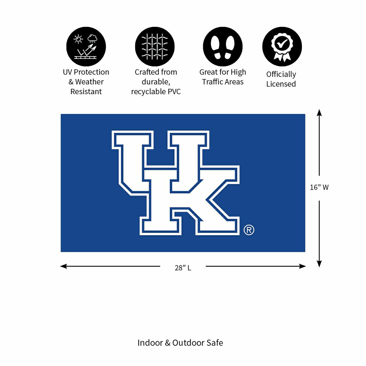 Full Color PVC Mat, 16" x 28", University of Kentucky, Collegiate