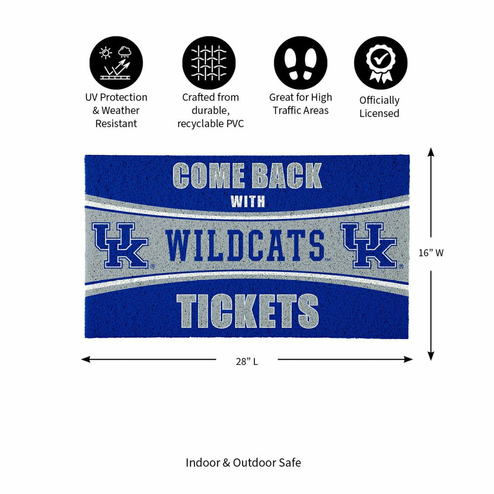 28" x 16" PVC Trapper Mat, Come Back with Tickets, University of Kentu, Collegiate