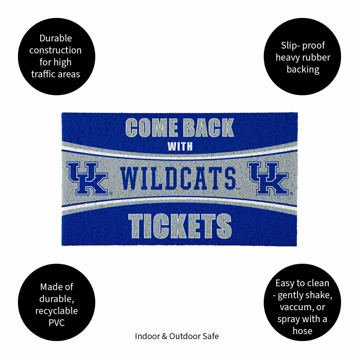 28" x 16" PVC Trapper Mat, Come Back with Tickets, University of Kentu, Collegiate