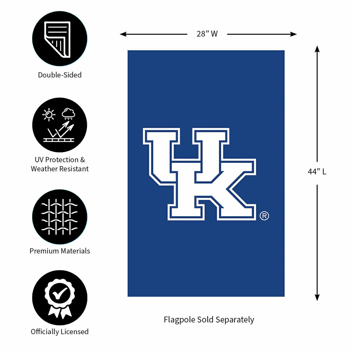 Applique Flag, Reg, University of Kentucky, Collegiate, Home