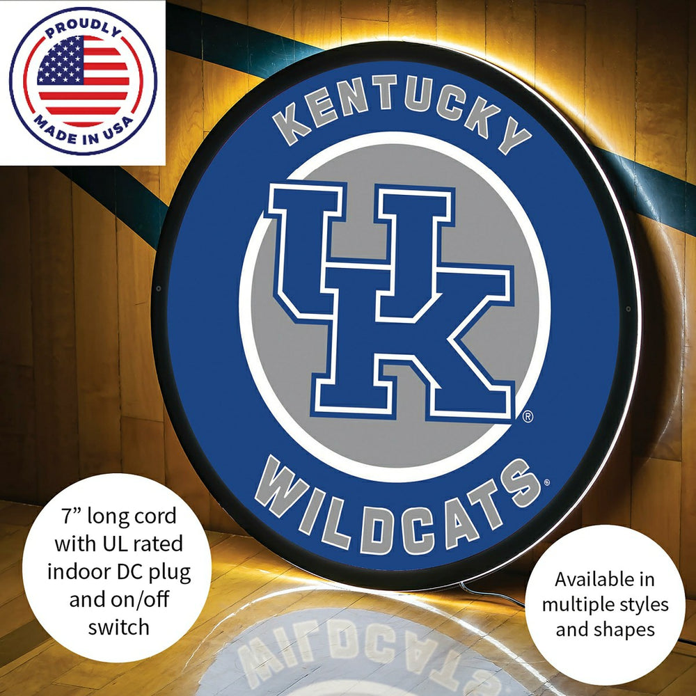 LED Wall Decor, Round, University of Kentucky, Collegiate, Home