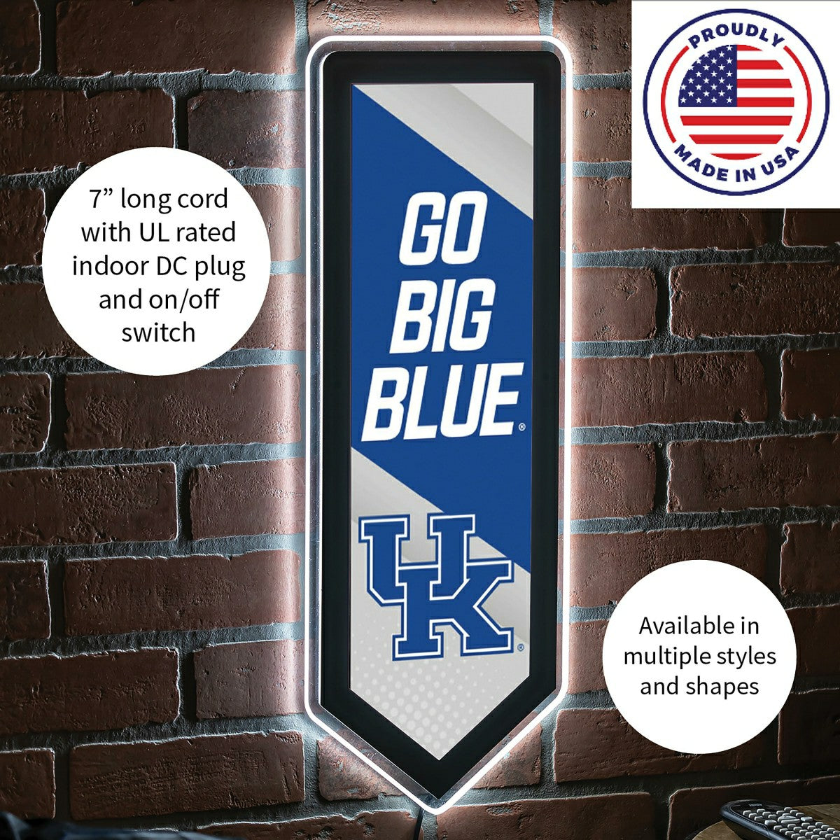 LED Wall Decor, Pennant, University of Kentucky, Collegiate, Home