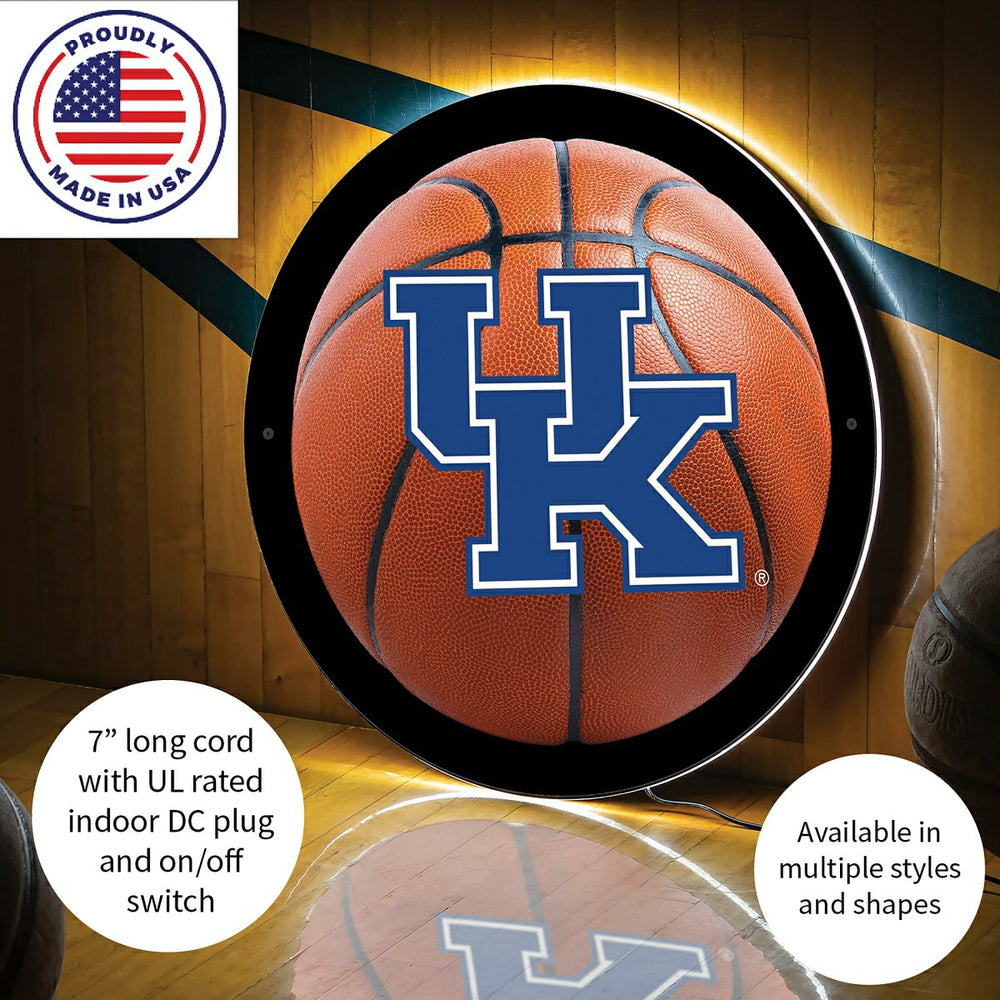 LED Wall Decor, Round, Med, Univ of Kentucky Basketball, Collegiate, Home