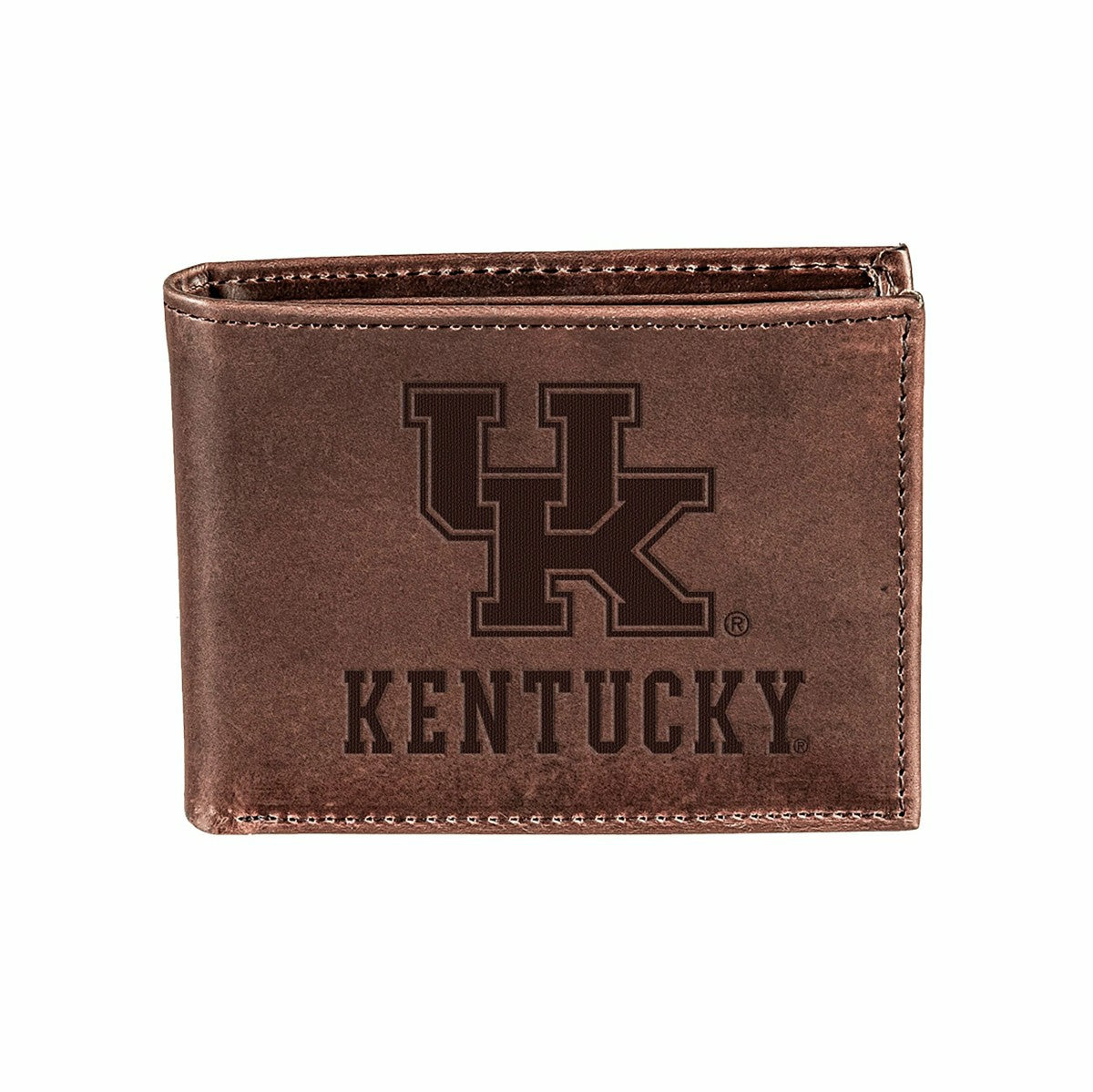 University of Kentucky, Bi-Fold Wallet, Brown, CH, 100% Genuine Leathe, Collegiate, Home