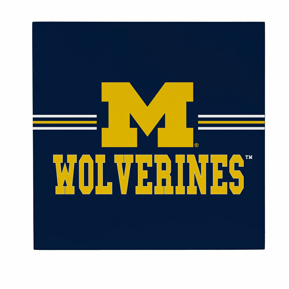 University Of Michigan Wood Wall Sign, 12x12, Collegiate, Home