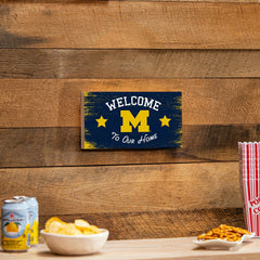 University Of Michigan Wood Wall Sign, 6x11, Collegiate, Home