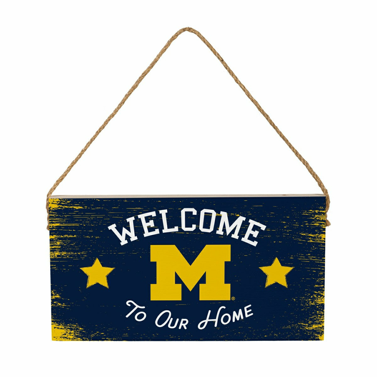University Of Michigan Wood Wall Sign, 6x11, Collegiate, Home