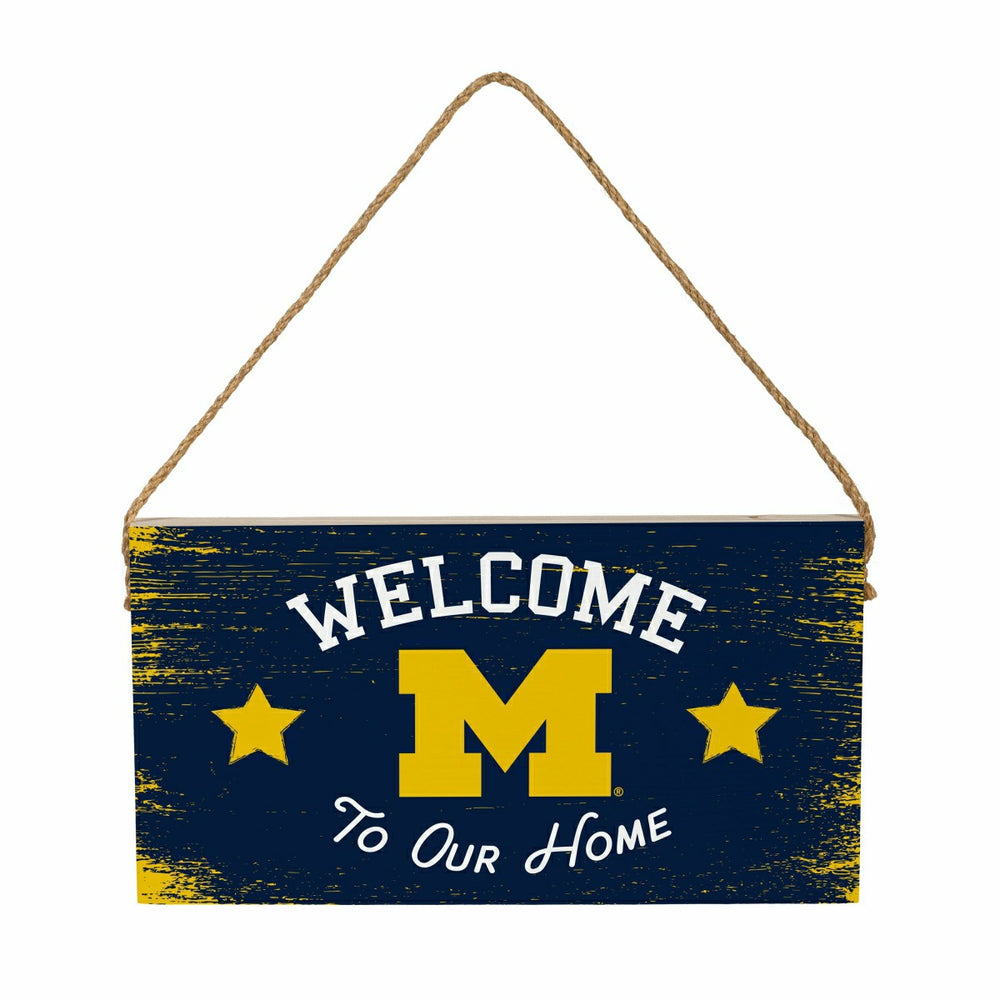 University Of Michigan Wood Wall Sign, 6x11, Collegiate, Home