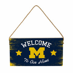 University Of Michigan Wood Wall Sign, 6x11, Collegiate, Home