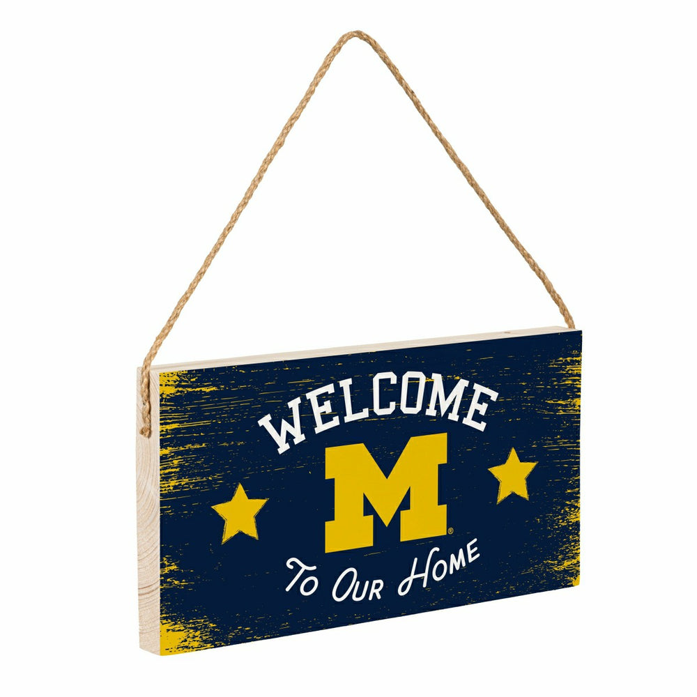 University Of Michigan Wood Wall Sign, 6x11, Collegiate, Home