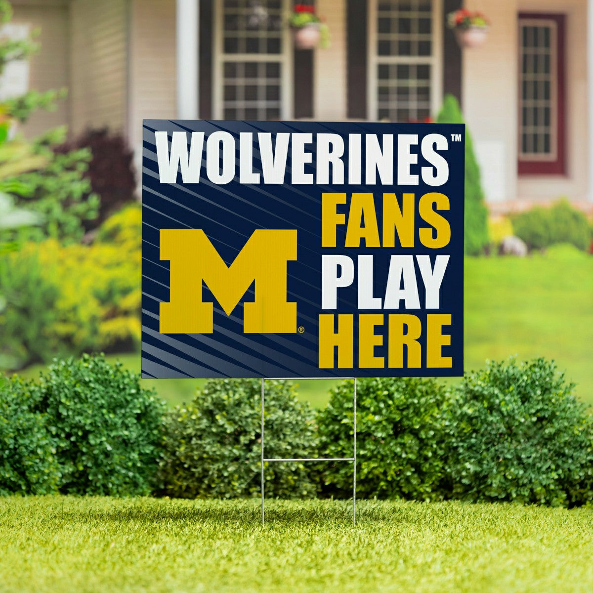 University Of Michigan Coroplast Yard Sign "Fans Play Here", Collegiate, Home