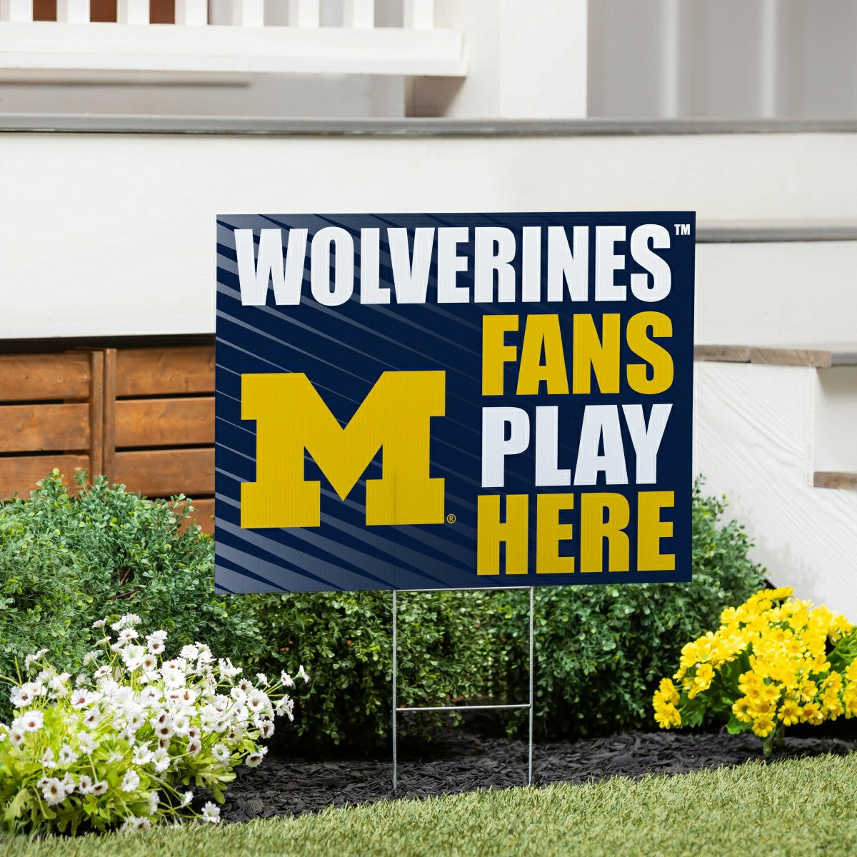 University Of Michigan Coroplast Yard Sign "Fans Play Here", Collegiate, Home