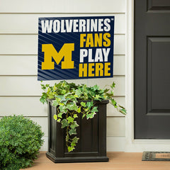 University Of Michigan Coroplast Yard Sign "Fans Play Here", Collegiate, Home