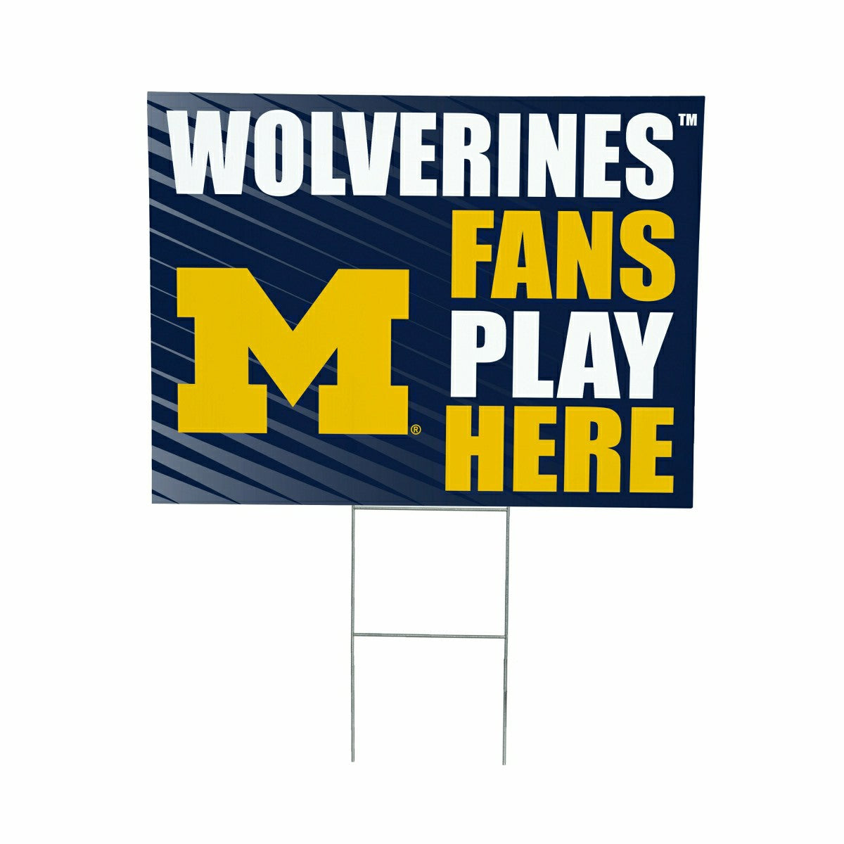 University Of Michigan Coroplast Yard Sign "Fans Play Here", Collegiate, Home