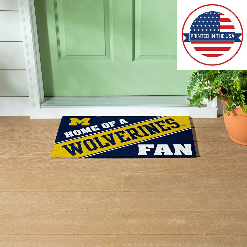University Of Michigan, PVC Mat COLOR, Home of a Fan, Collegiate