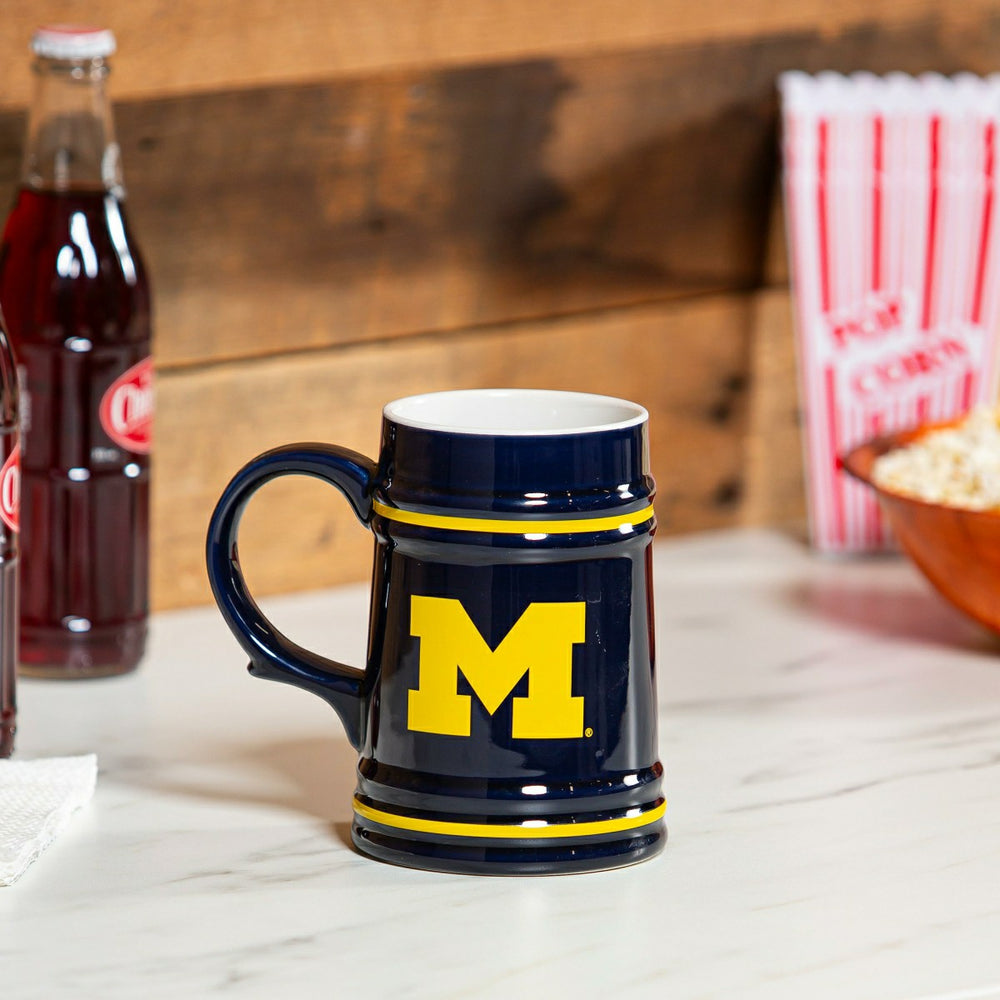 University Of Michigan Ceramic Stein Cup, 24oz, Collegiate, Home