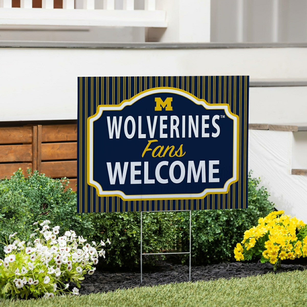 University Of Michigan Coroplast Yard Sign, "Fans Welcome", Collegiate, Home