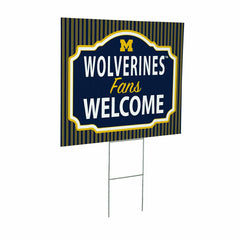 University Of Michigan Coroplast Yard Sign, "Fans Welcome", Collegiate, Home