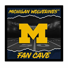 University Of Michigan 23"H x 23"L LED Wall Decor, Edgelite, Square, Collegiate, Home