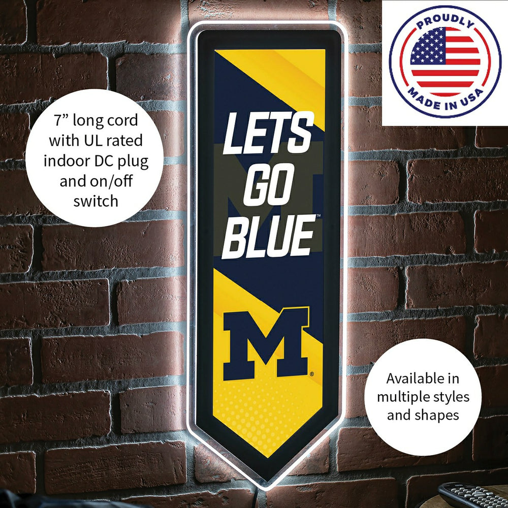 LED Wall Decor, Pennant, University Of Michigan, Collegiate, Home