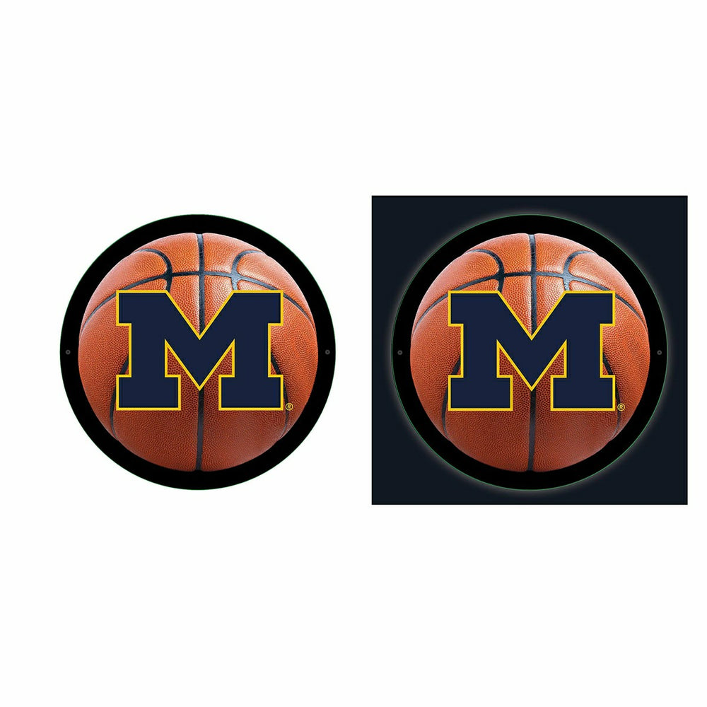 University Of Michigan College Basketball Small Round Edgelite LED Dec, Collegiate, Home