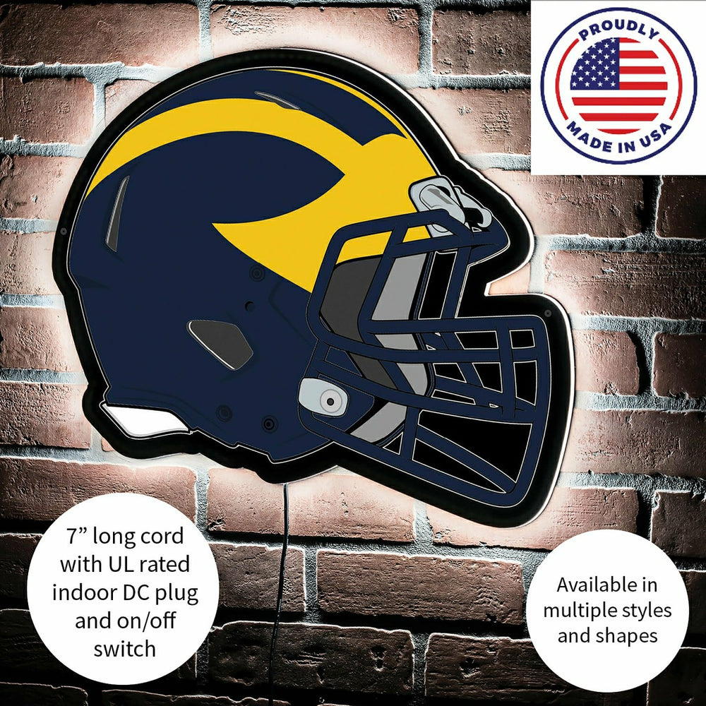 LED Wall Decor, Helmet, University Of Michigan, Collegiate, Home