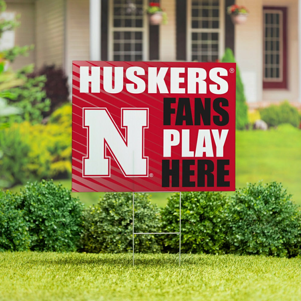University of Nebraska Coroplast Yard Sign "Fans Play Here", Collegiate, Home
