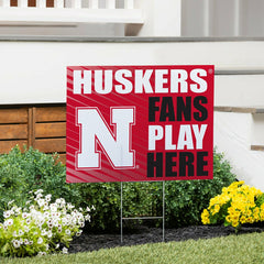 University of Nebraska Coroplast Yard Sign "Fans Play Here", Collegiate, Home