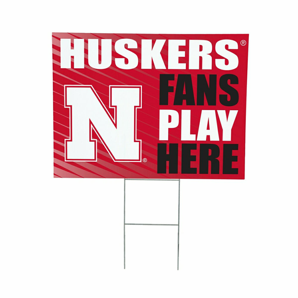 University of Nebraska Coroplast Yard Sign "Fans Play Here", Collegiate, Home