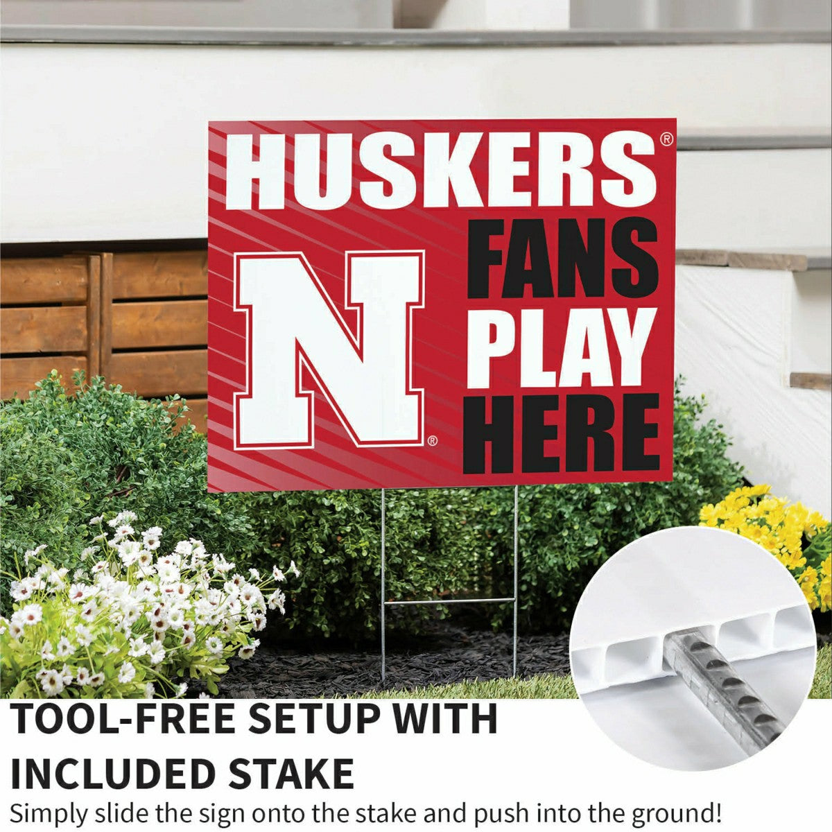 University of Nebraska Coroplast Yard Sign "Fans Play Here", Collegiate, Home