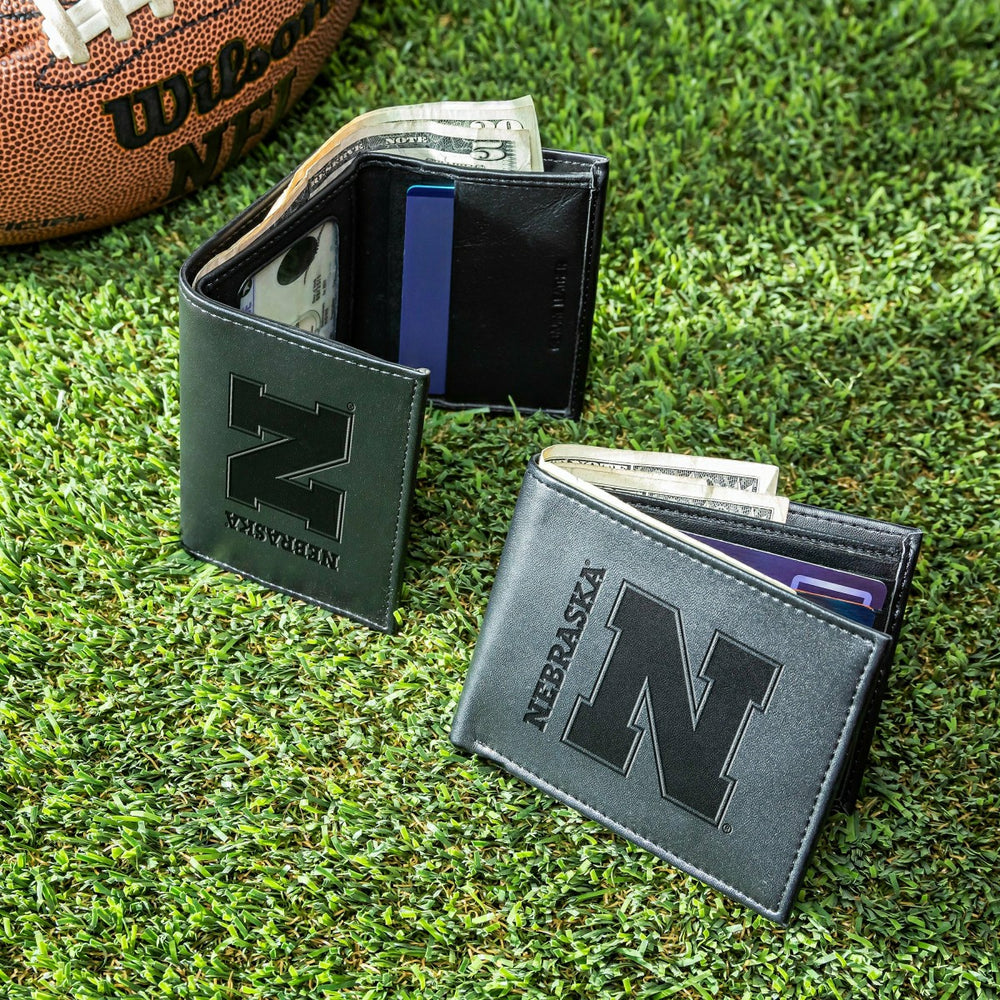 University of Nebraska, Bi-Fold and Tri-Fold Wallet Gift Set, Black, Collegiate, Home