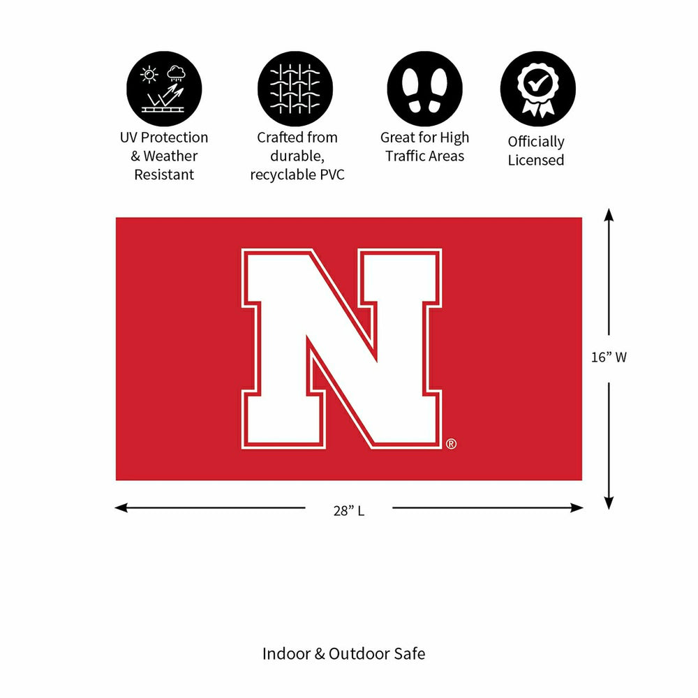 Full Color PVC Mat, 16" x 28", University of Nebraska, Collegiate