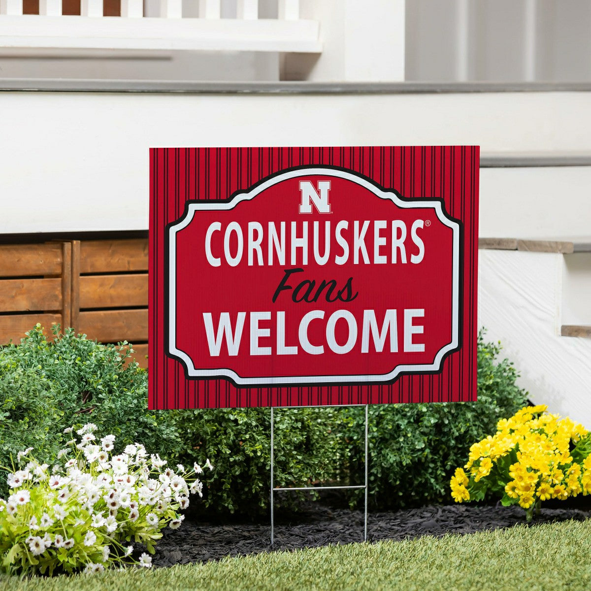 University of Nebraska Coroplast Yard Sign, "Fans Welcome", Collegiate, Home