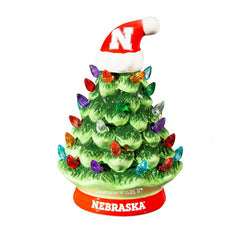 8" LED Ceramic Christmas Tree, University of Nebraska, Collegiate, Home
